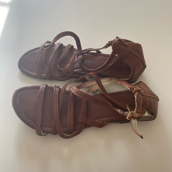 Report Brown Leather Gladiator Sandals size 8.5 - Picture 2 of 4